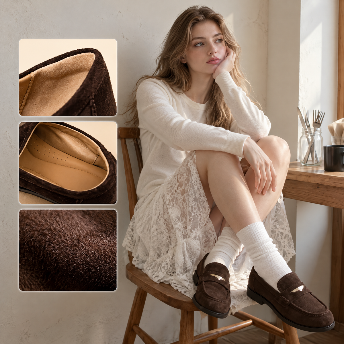 Romantic Notes Loafers — Women’s Moc-Toe Slip-On Shoes