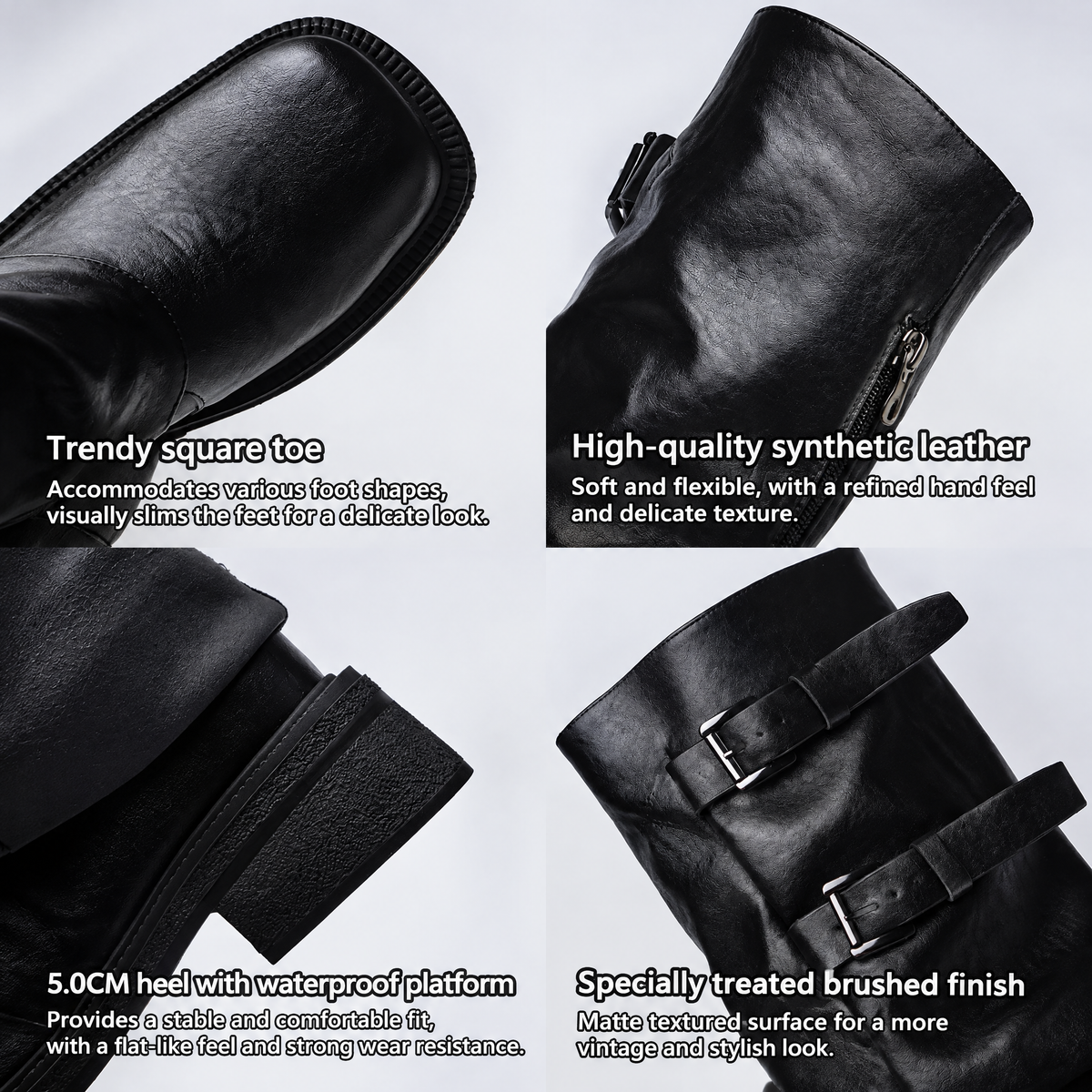 Easygoing Slouch Boots — Women’s Mid-Calf Chunky Platform Boots